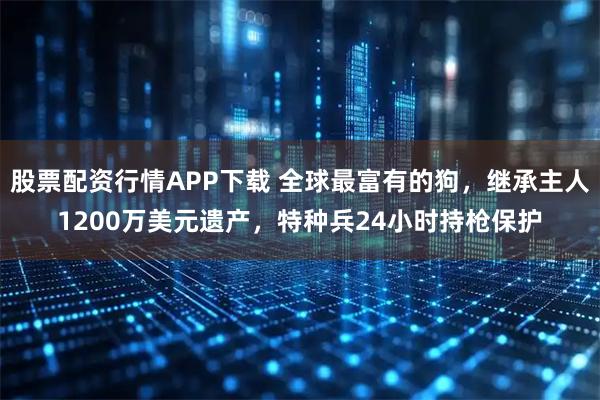 股票配资行情APP下载 全球最富有的狗，继承主人1200万美元遗产，特种兵24小时持枪保护
