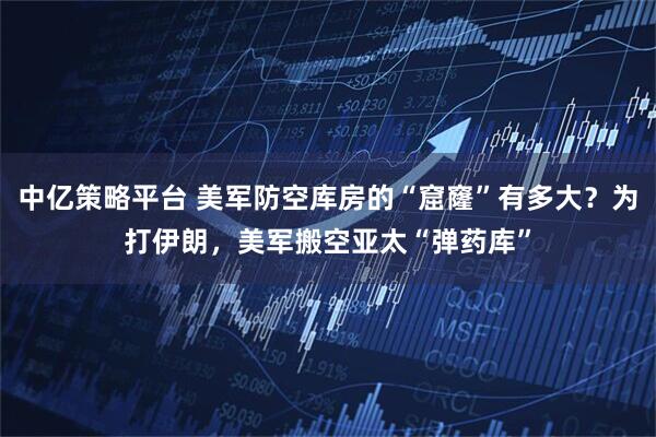中亿策略平台 美军防空库房的“窟窿”有多大？为打伊朗，美军搬空亚太“弹药库”
